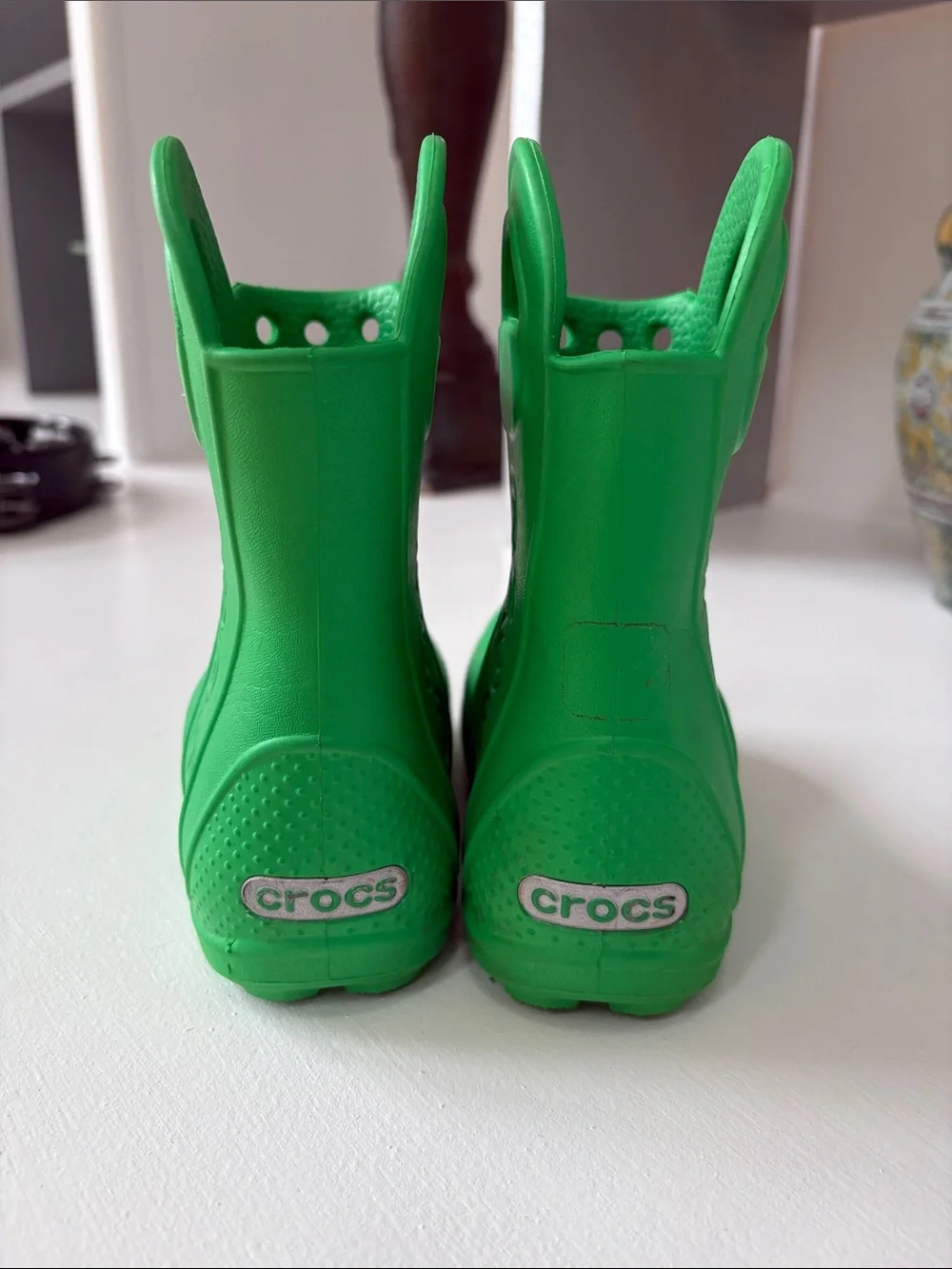 CROCS Kids Bright Green Waterproof Pull-On Rain Boots